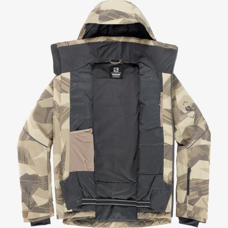 Camo Salomon Brilliant Insulated Men's Ski Jackets | IE OH2710